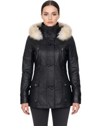 Infinity Leather - Lamb Quilted Parka Fur Hood Jacket- Duchess - Lyst
