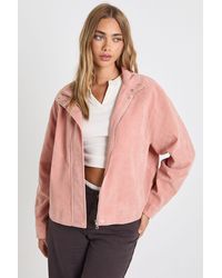 Boohoo - Faux Suede Bomber Jacket - Lyst