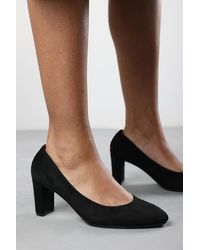 Where's That From - Wheres 'Nolan' Suede Mid Block Heel Court Shoe With Rounded Toe - Lyst
