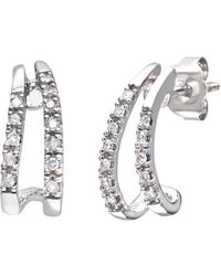 DIAMANT L'ÉTERNEL - Dames 9ct Witgouden Diamanten Huggy Oorbellen - Lyst