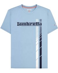 Lambretta - Ss25 Racing Stripe T-Shirt (Sky) - Lyst