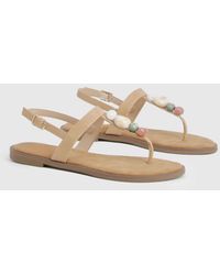 Boohoo - Beaded Toe Post Sandals - Lyst
