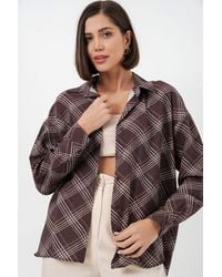 Bigdart - Oversized Plaid Button-Up Shirt - Lyst