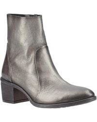 Hush Puppies - Winona Leather Pewter Boots - Lyst
