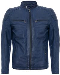 Infinity Leather - Jacket Vintage Quilted Retro Racing Zipped Biker - Lyst
