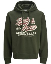 Jack & Jones - Printed Hoodie Logo Sweatshirt Pullover - Lyst