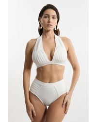 Karen Millen - Bandage Sheer Stripe Bikini Bottoms - Lyst