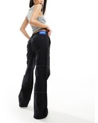 HUGO - Wide Leg Utility Trousers - Lyst