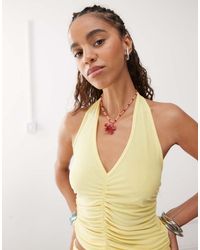 Reclaimed Vintage - Halter Neck Top With Gathered Seams Co-Ord - Lyst