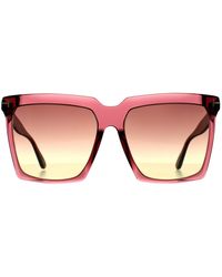 Tom Ford - Square Shiny Bordeaux Gradient Sabrina Ft0764 - Lyst