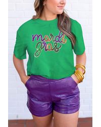 Azura Exchange - Mardi Gras Pailletten T-shirt Relaxed Fit - Lyst