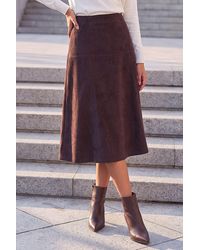 Roman - Petite Suede A-Line Skirt - Lyst