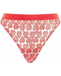 Nicce London - Contrasterende Wit/Rode Aop Hart String Ondergoed 211 2 15 10 0469 - Lyst