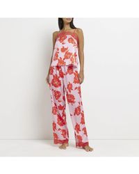 River Island - Floral Print Pyjama Set - Lyst