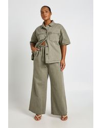 Boohoo - Plus Washed Elasticated Wide Leg Trouser - Lyst