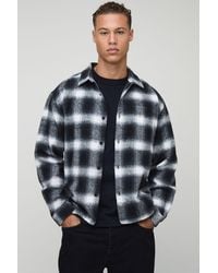 BoohooMAN - Tall Brushed Flannel Badge Detail Carpenter Overshirt - Lyst
