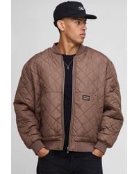 BoohooMAN - Oversized Diamond Quilted Liner Bomber Jacket - Lyst