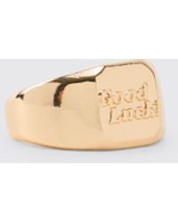 BoohooMAN - Good Luck Signet Ring - Lyst