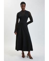 Karen Millen - Viscose Blend Filament Knit Midi Dress - Lyst