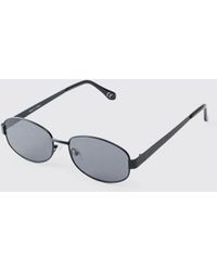 BoohooMAN - Round Metal Sunglasses - Lyst