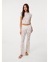 Pink Vanilla - Crochet Lace Flare Trousers - Lyst