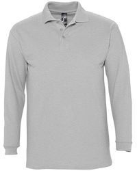 Sol's - Winter Ii Long Sleeve Pique Cotton Polo Shirt Marl) - Lyst
