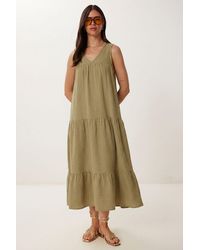 Happiness İstanbul - Frilly V-Neck Midi Dress - Lyst