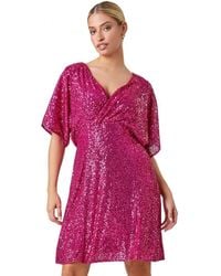 D.u.s.k - Sequin Embellished Wrap Stretch Dress - Lyst