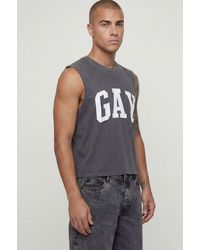 BoohooMAN - Shrunken Boxy Washed Gay Slogan Tank - Lyst