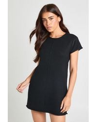 Boohoo - Soft Knit Seam Detail Knitted Mini Dress - Lyst