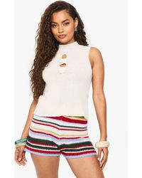 Boohoo - Flower Detail Knitted Top - Lyst