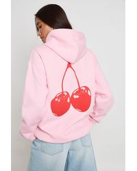Boohoo - Cherry Printed Oversized Hoodie - Lyst