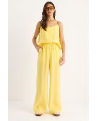 Bianco Lucci - Sleeveless Camisole And Wide-Leg Trousers Coord Set - Lyst