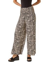 Roman - Textured Print Elastic Waist Stretch Trouser - Lyst