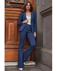 Sosandar - Pinstripe Kick Flare Jeans - Lyst