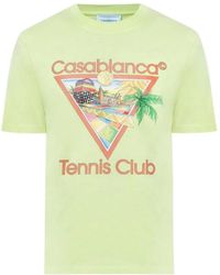 CASABLANCA - Afro Cubism Tennis Club Pale T-Shirt - Lyst