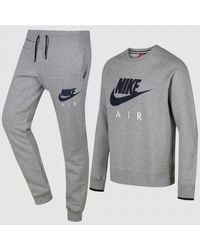 Nike - Crew Neck Tracksuit Grey Cotton - Lyst