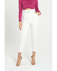 Hiccup - High Waist Tapered Trousers With A Belt Detail - Lyst
