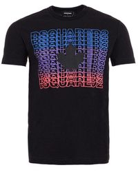 DSquared² - Multi Brand Fading Logo Zwart T-shirt - Lyst