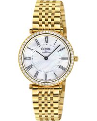 Gevril - Steinway Diamond, Stainless Steel Case, Mop Dial, 316L Bracelet Watch - Lyst