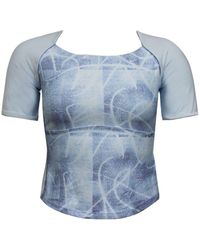 Nike - Gym Cropped T-Shirt Dri-Fit Compression Top Aqua 222818 590 - Lyst