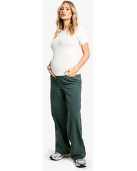 Boohoo - Maternity Over The Bump Wide Leg Jeans - Lyst