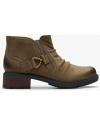 Clarks - Hearth Clara Slate Nubuck Boots - Lyst