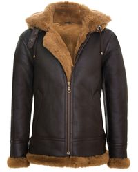 Infinity Leather - Hooded Sheepskin B3 Flying Jacket-Columbus - Lyst