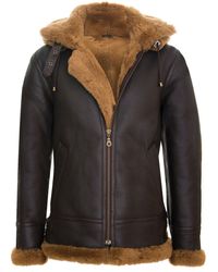Infinity Leather - Hooded Sheepskin B3 Flying Jacket-Columbus - Lyst
