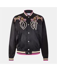 Off-White c/o Virgil Abloh - Off Embroidered Lettering Snap Button Ribbed Cuff Varsity Jacket - Lyst