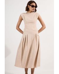 Karen Millen - Spring Tweed Tailored Sleeveless Full Skirted Midi Dress - Lyst