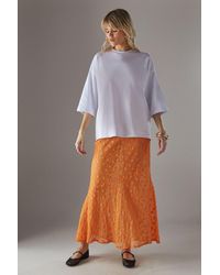 Warehouse - Sheer Lace Fishtail Maxi Skirt - Lyst