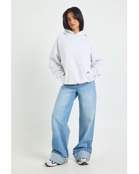 Boohoo - Petite Raglan Seam Oversized Hoodie - Lyst