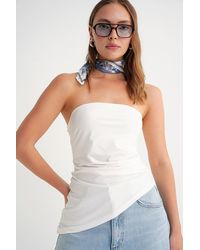 MixRay - Strapless Draped Blouse - Lyst